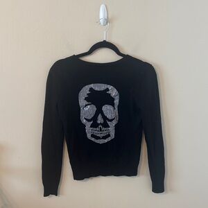 Zadig & Voltaire Skull Rhinestone 100% Wool Sweater